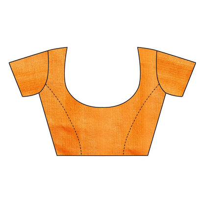 Vamika Orange Kalamkari With Jhalar Khadi Silk Saree