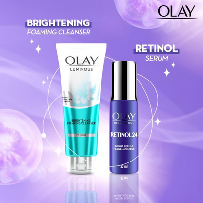 Olay Retinol Kit For Overnight Repair - Serum With Free Cleanser