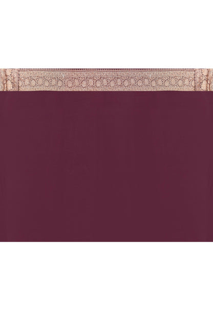 Joban Fashion Nude Pink Crepe Chiffon Pure Handloom Banarasi Silk Saree