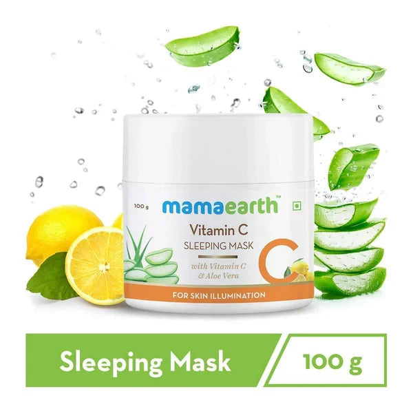 Mamaearth Vitamin C Sleeping Mask with Aloe Vera for Skin Illumination- 100 gm