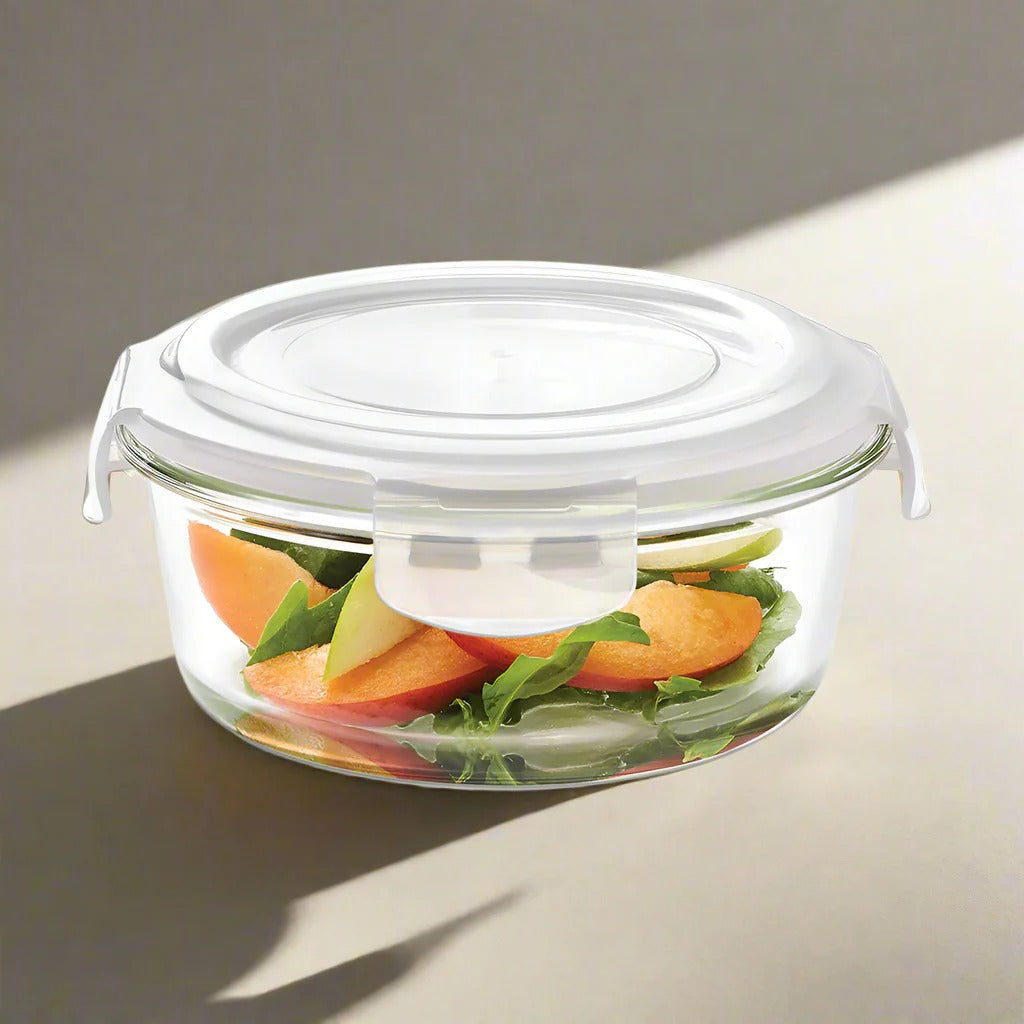 Borosil Klip N Store Round Glass Container Set of 2