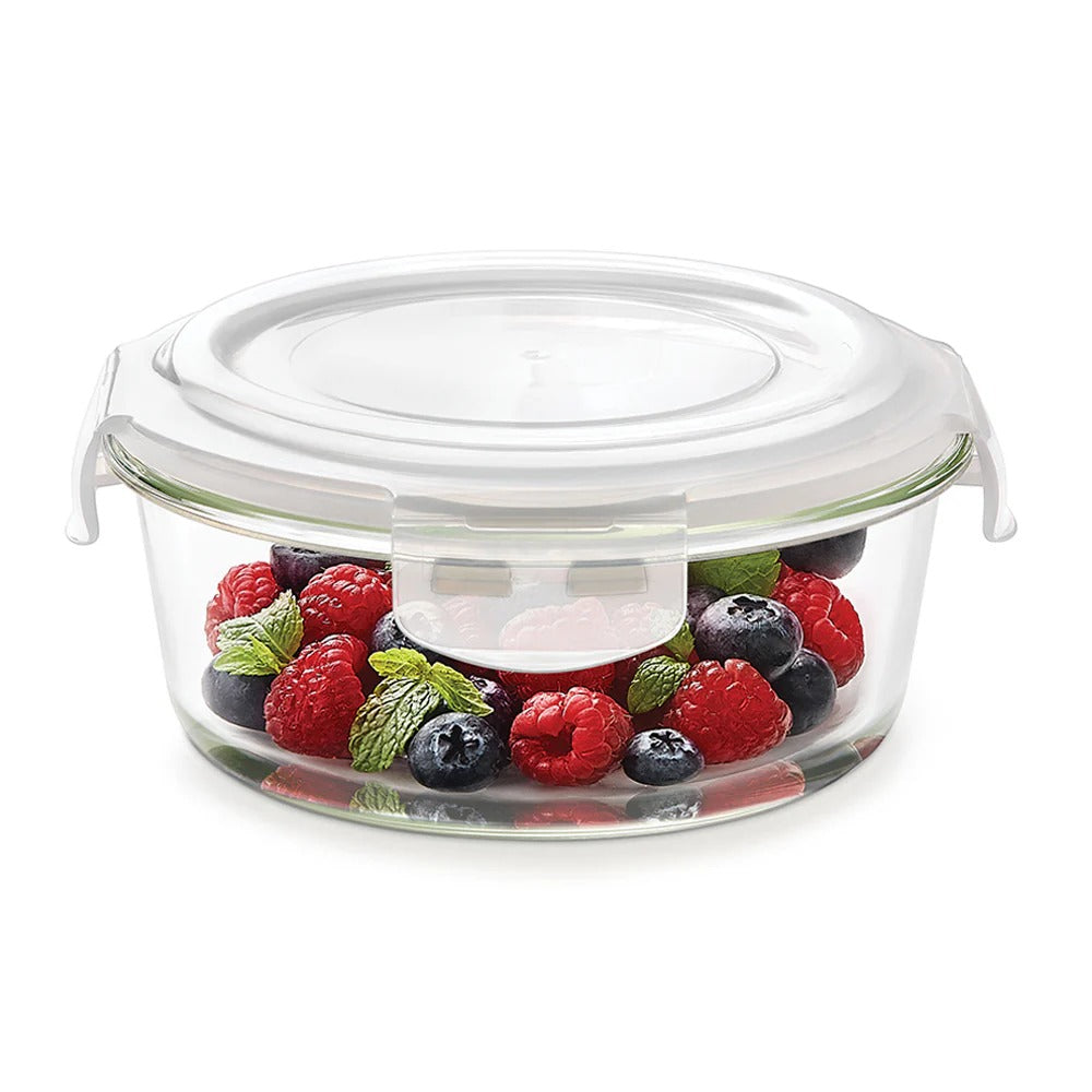 Borosil Klip N Store Round Glass Container Set of 2