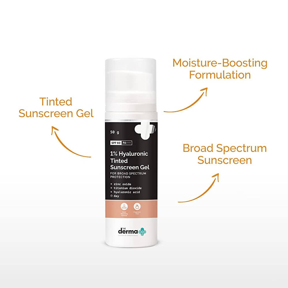 The Derma Co 1% Hyaluronic Tinted Sunscreen Gel - 50 gms