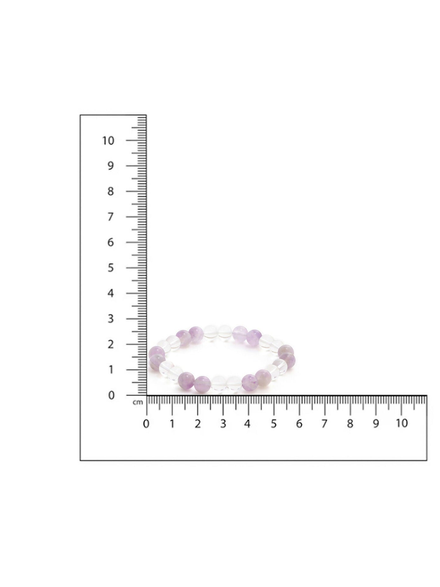 Clear Quartz and Amethyst White and Grey Beads Elastic Bracelet - Ruby Raang