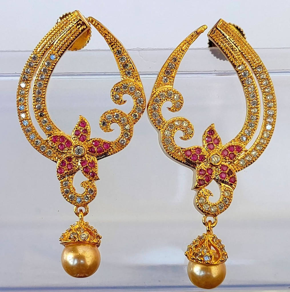 Pink CZ Designer Earrings