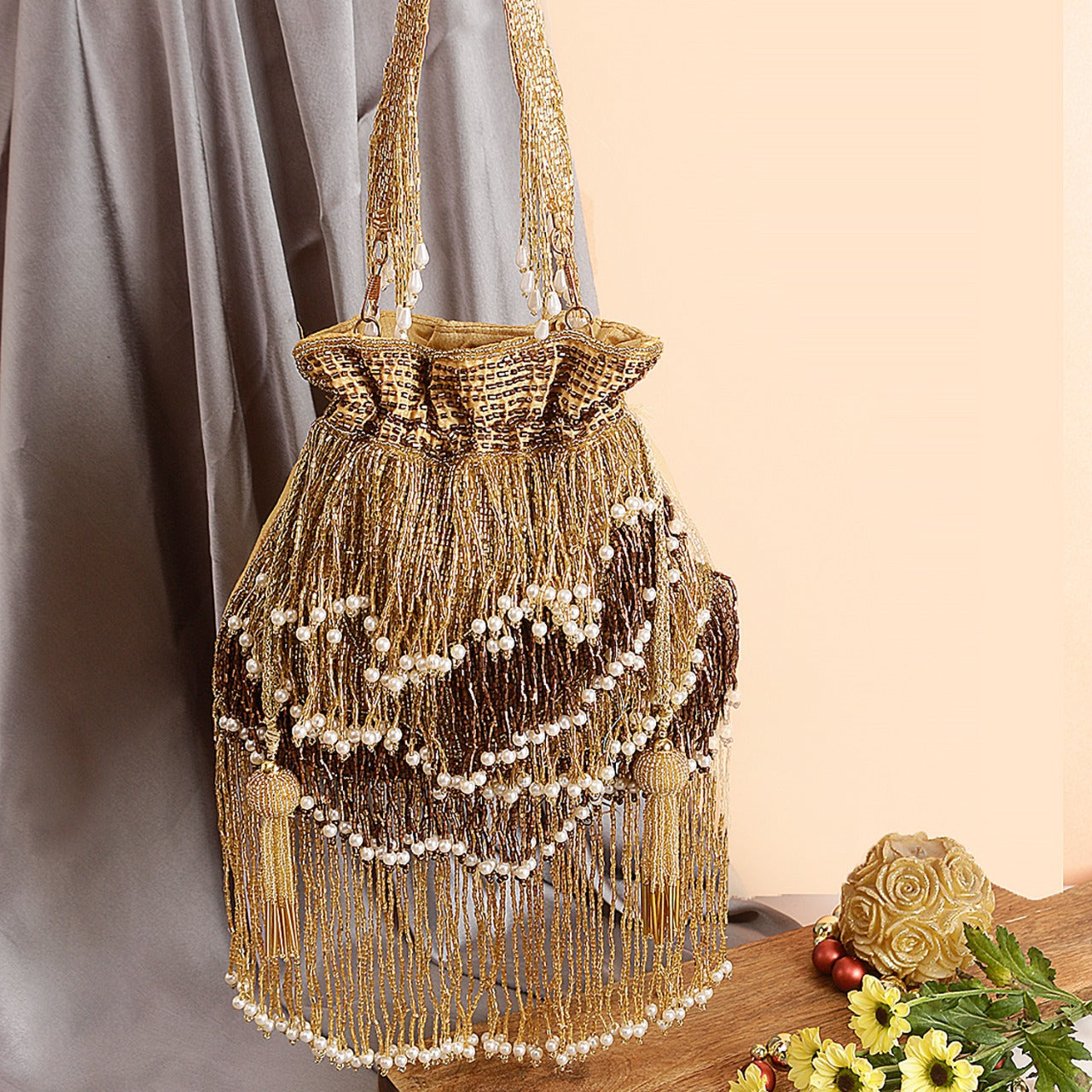 Designer Long tassels Potli Clutch