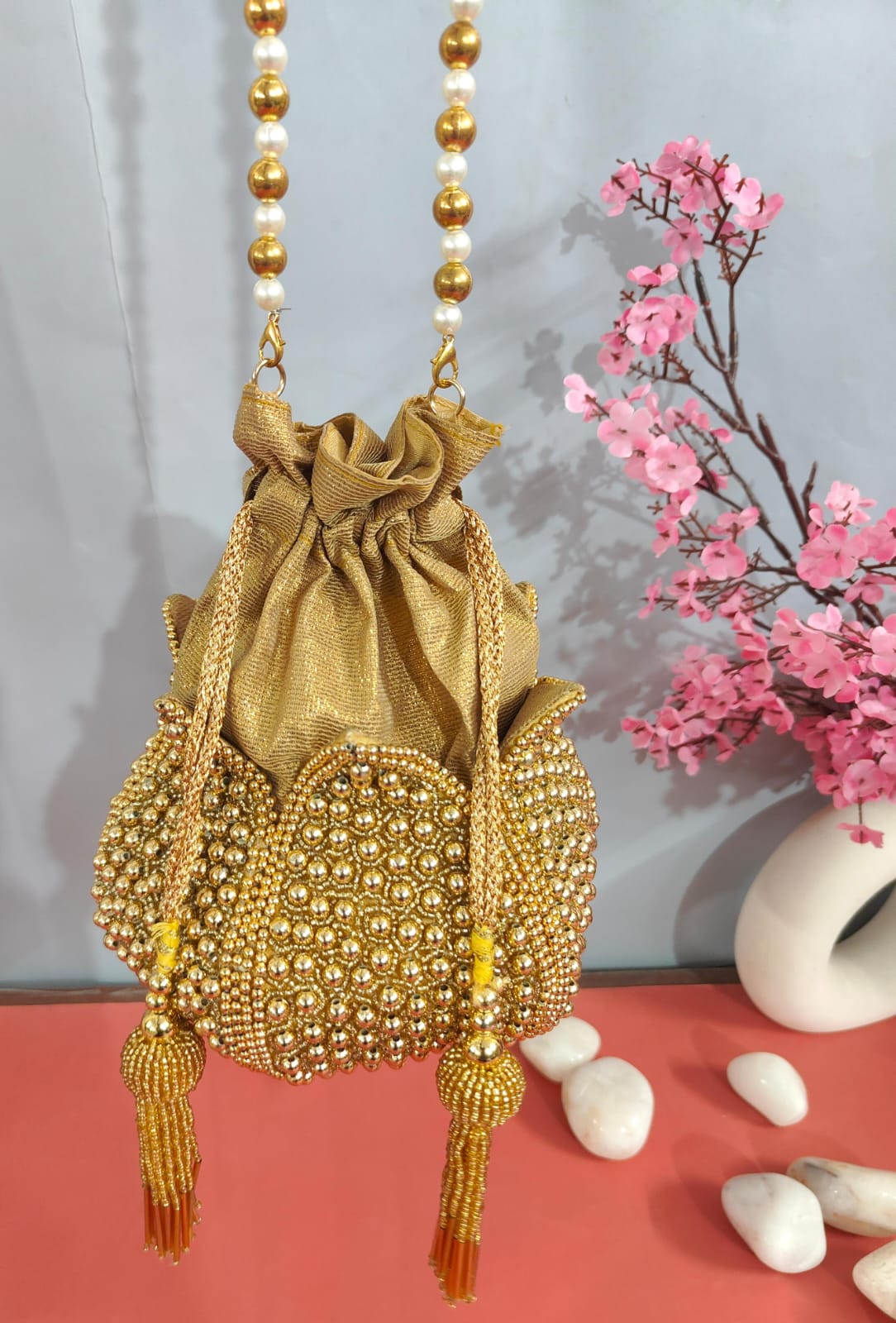 lotus Potli Bag Wedding Gift Unique Purse