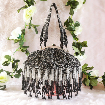 Designer Half Frame Beaded Clutch