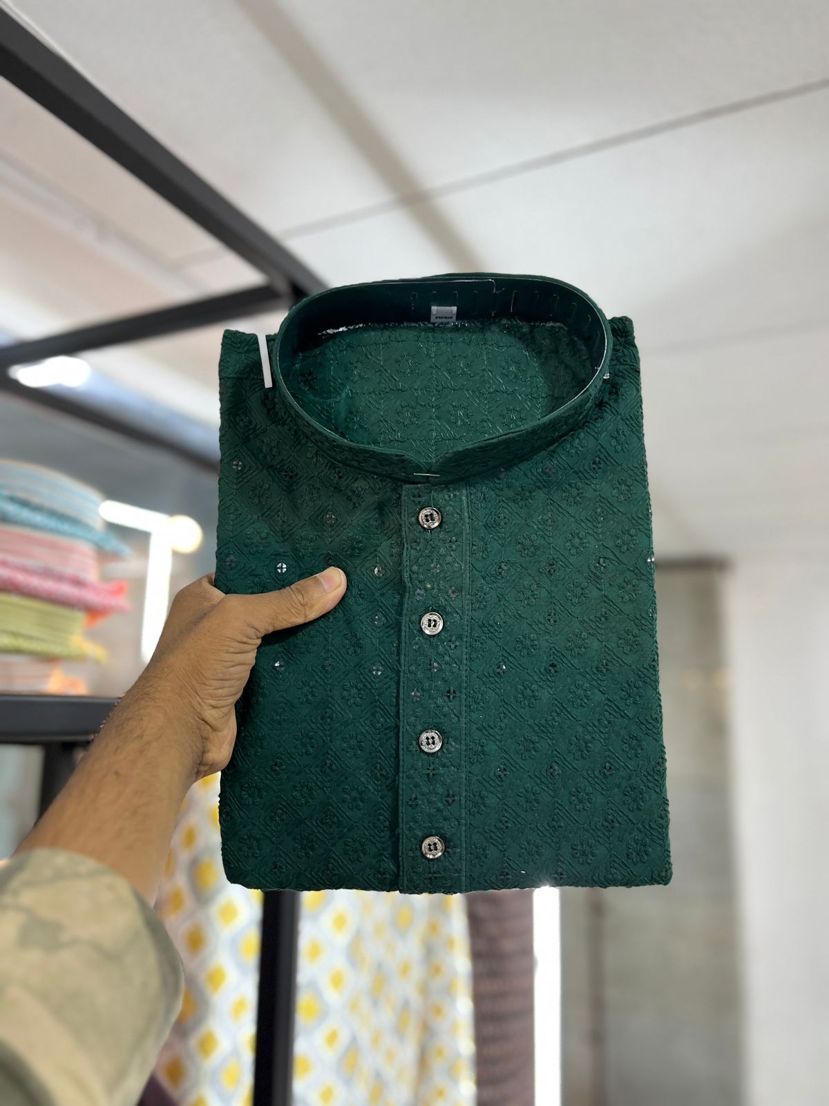 Cotton Rayon With Sequin Work Kurta Pajama Set