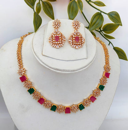 Multicolor AD Designer Necklace Set
