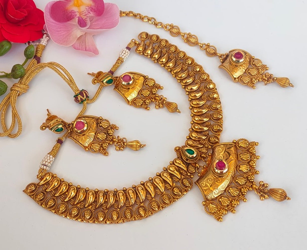 Gold-Polished Semi Bridal Set