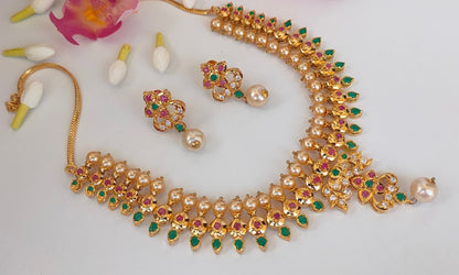 Multicolor Uncuts Bridal Jewelry With Earrings
