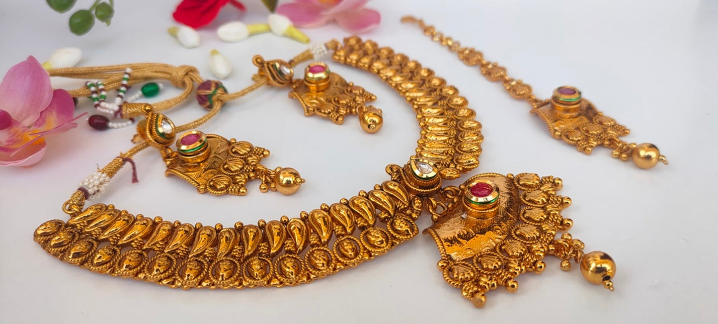 Gold-Polished Bridal Jewelry Set