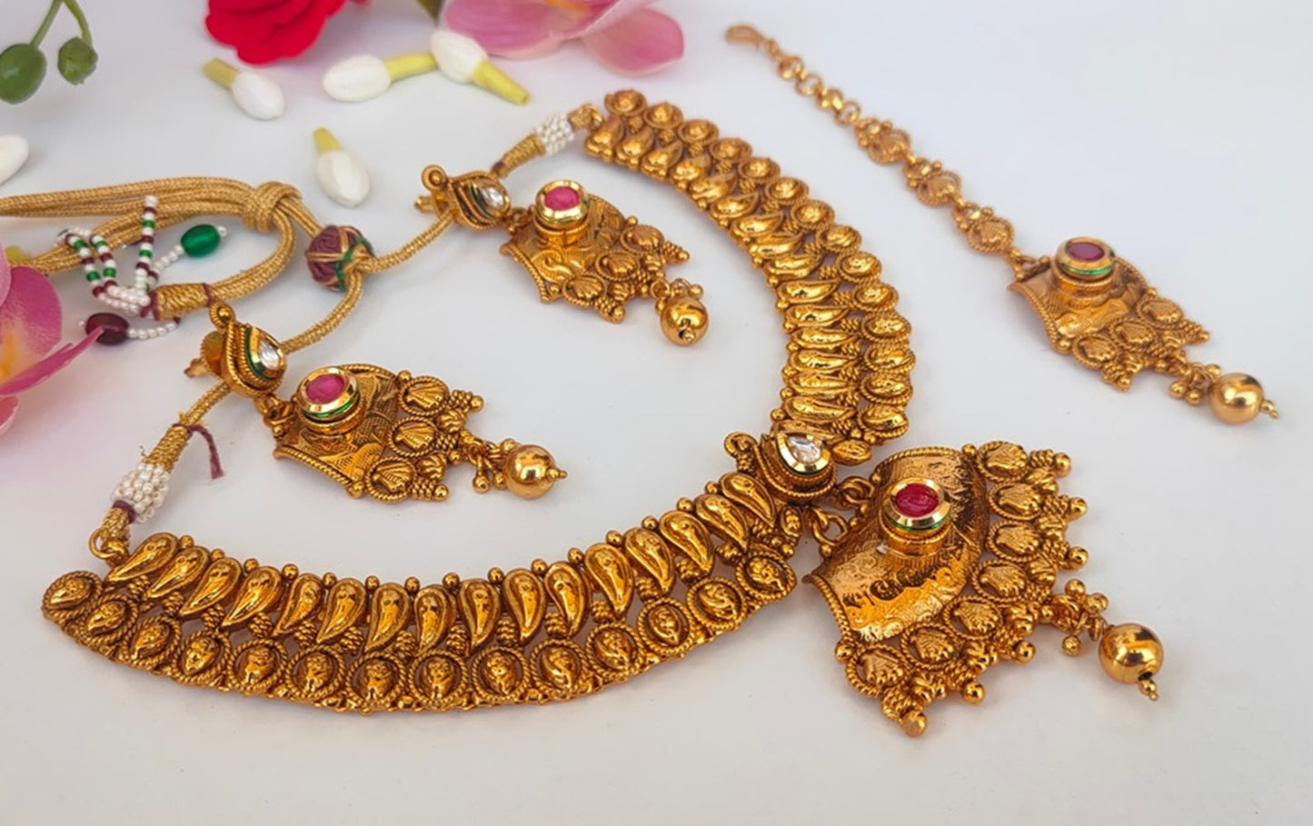 Gold-Polished Bridal Jewelry Set