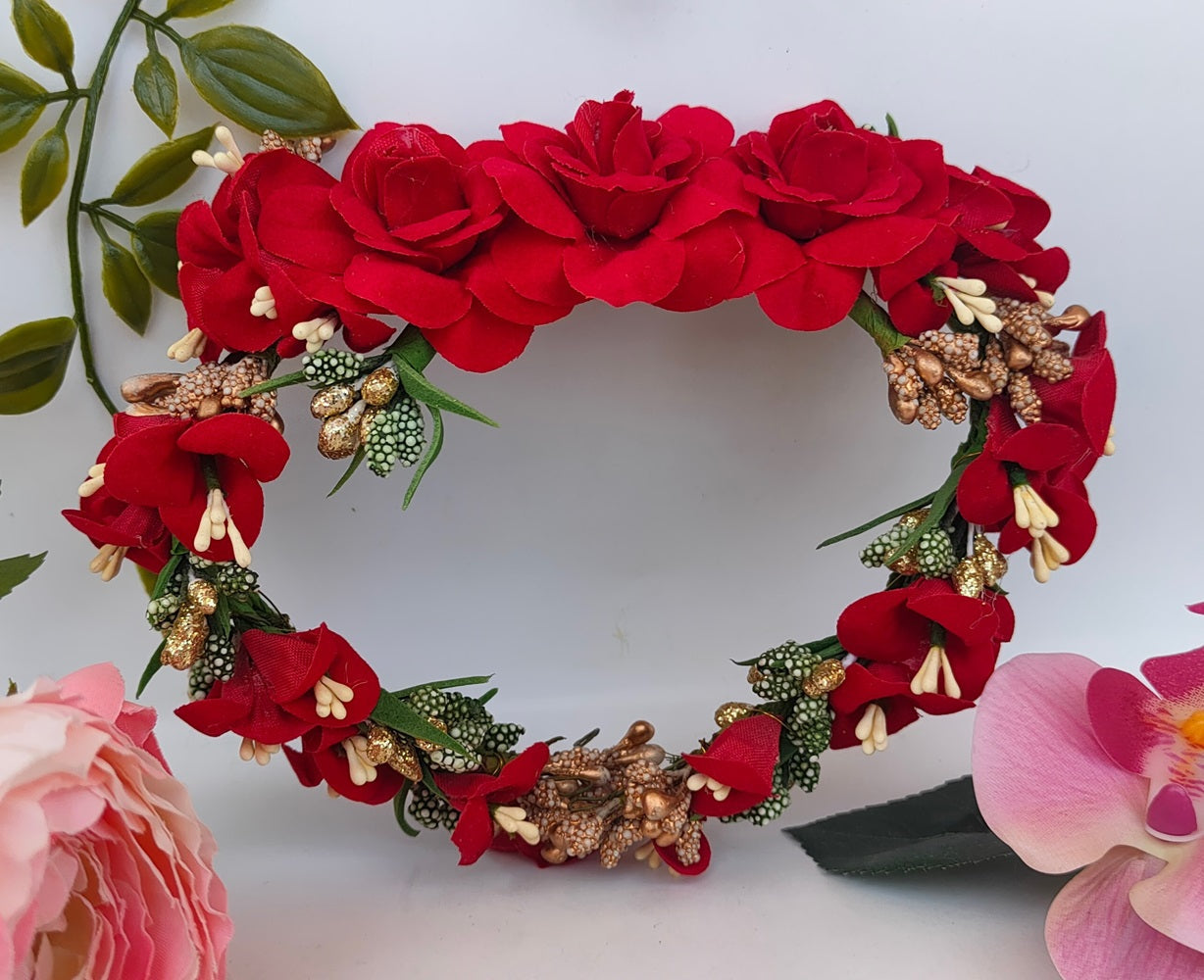 Red Bridal Flower Hair Accessories