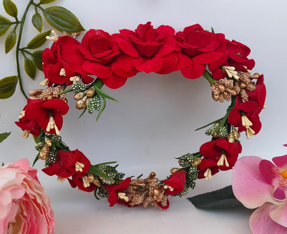 Red Bridal Flower Hair Accessories