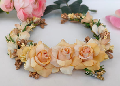 Gold Bridal Flower Hair Gajra