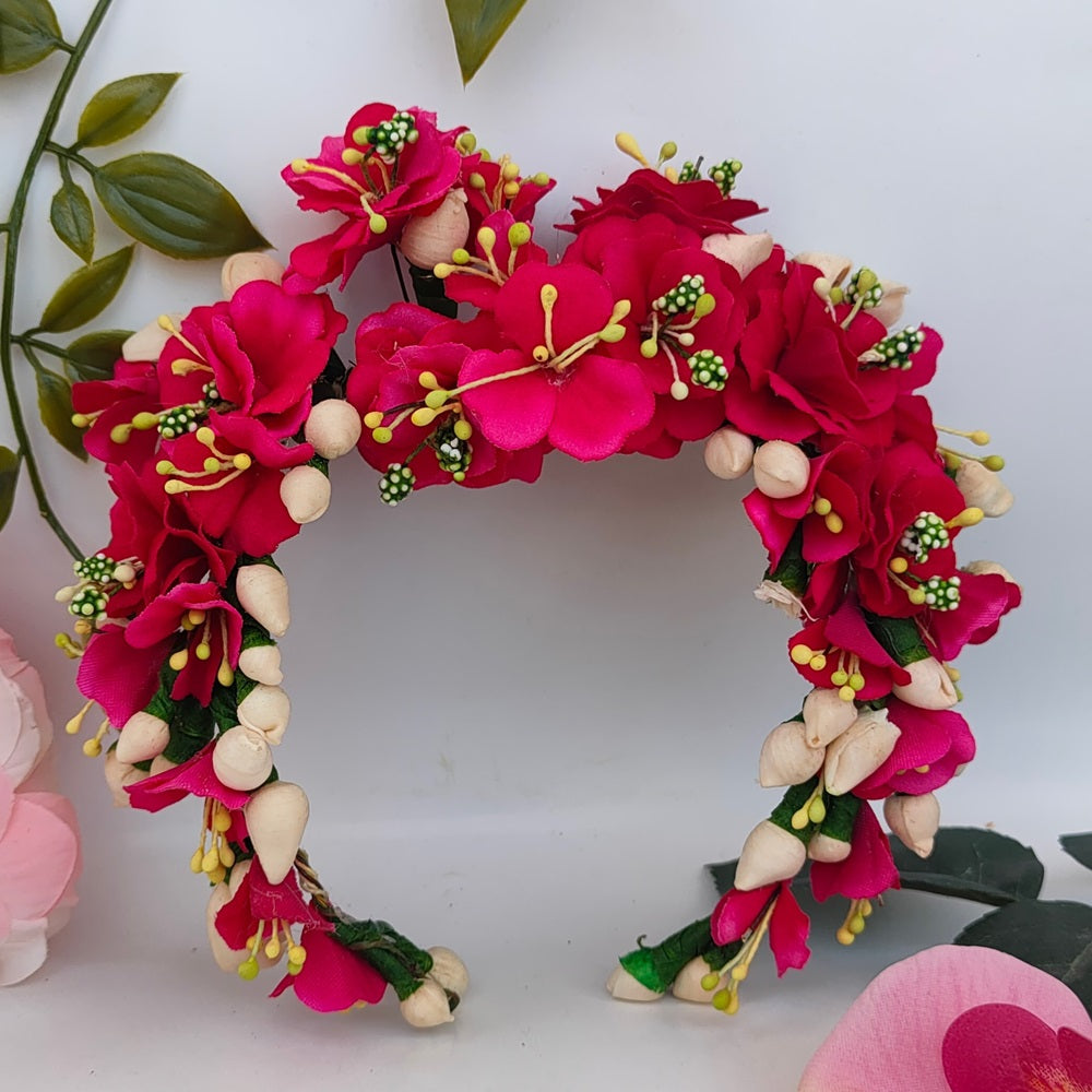 Pink Bridal Hair Gajra