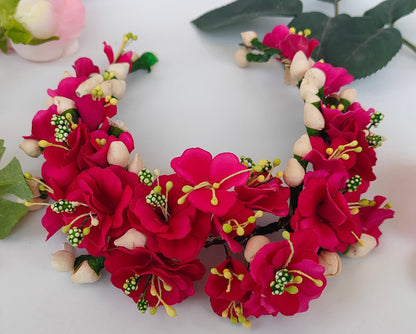 Pink Bridal Hair Gajra