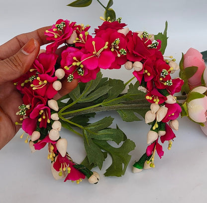 Pink Bridal Hair Gajra