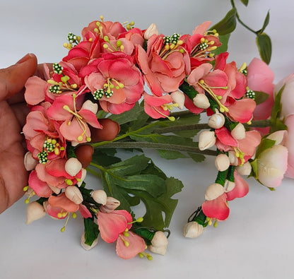 Peach Bridal Hair Gajra