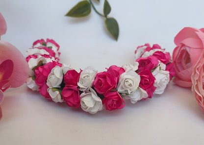 Pink & White Rose Gajra
