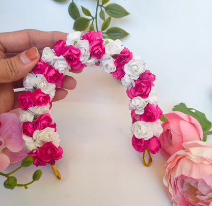Pink & White Rose Gajra