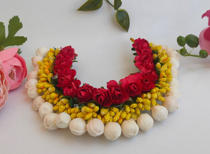 Red & Yellow Flower Hair Gajra