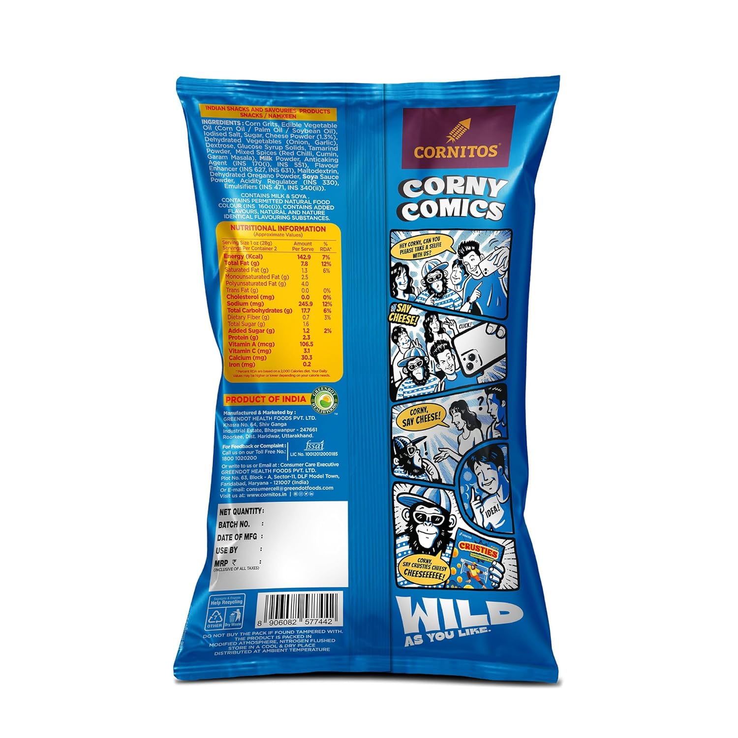 Cornitos Crusties puffs Classic Cheese flavour Balls - 55g