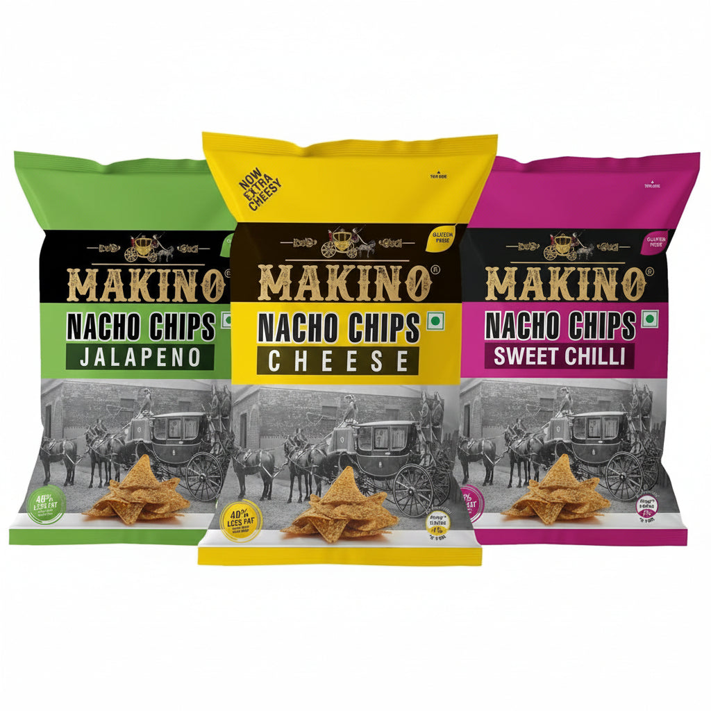 Makino - Nacho Chips Cheese Flavour - Pack of 3(60g Each Pack)