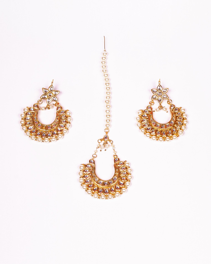 Gold-Polished Alloy Pearl And Kundan Choker Necklace Set - The Pari