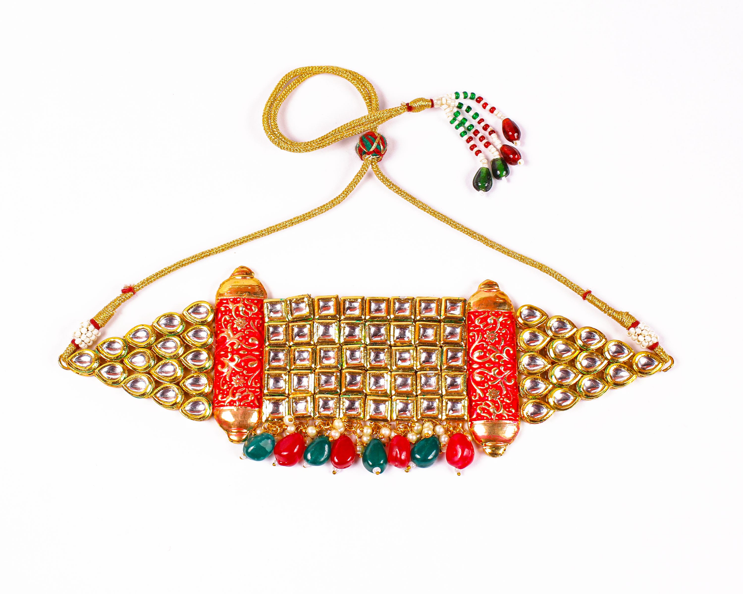 Gold-Polished Alloy Kundan Designer Choker Necklace Set - The Pari