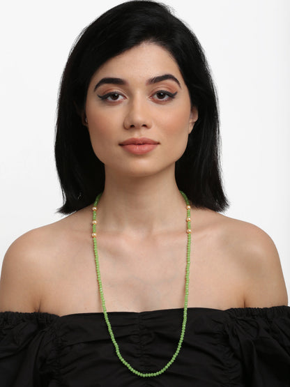Stone And Gold-Polished Mask Chain - Ruby Raang