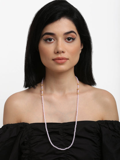 Stone And Gold-Polished Mask Chain - Ruby Raang