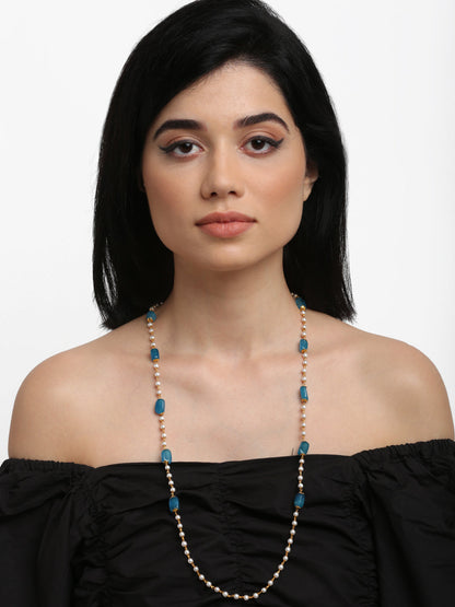 Stone And Gold-Polished Mask Chain - Ruby Raang