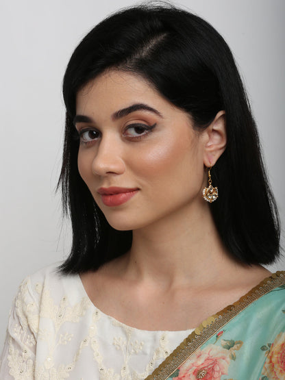 Gold-Polished Kundan Studs - Ruby Raang
