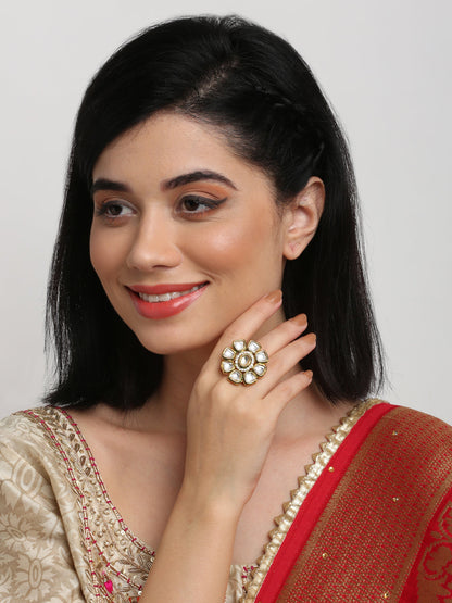 Kundan Ring - Ruby Raang