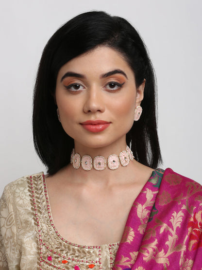 Kundan Neckpiece With Earrings - Ruby Raang