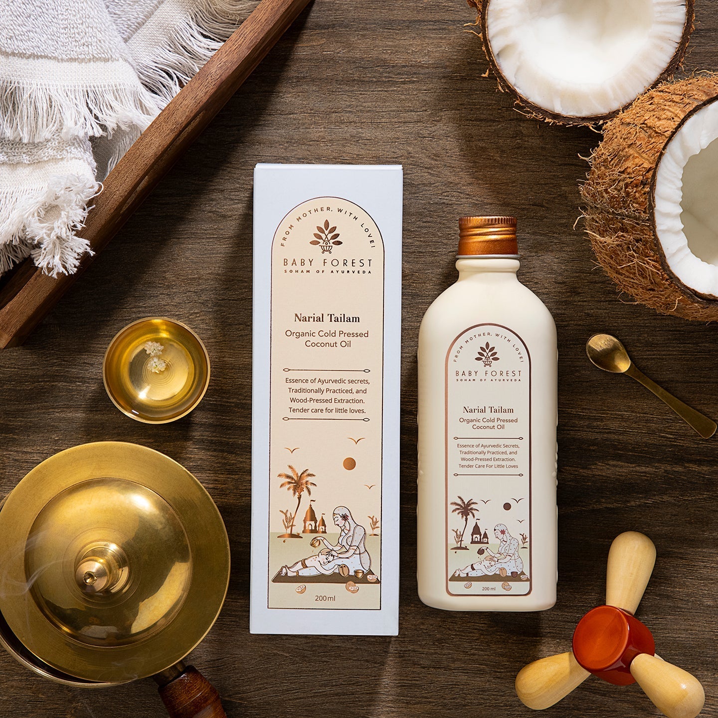 Baby Forest Narial Tailam Organic Cold Pressed Coconut Oil - 200 ml