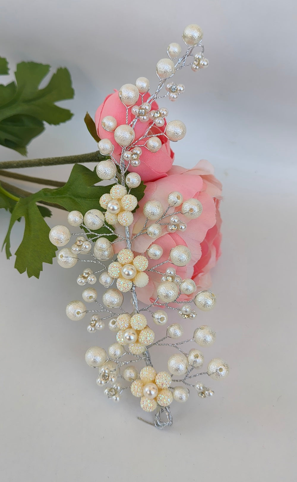 White Bridal Hair Brooch