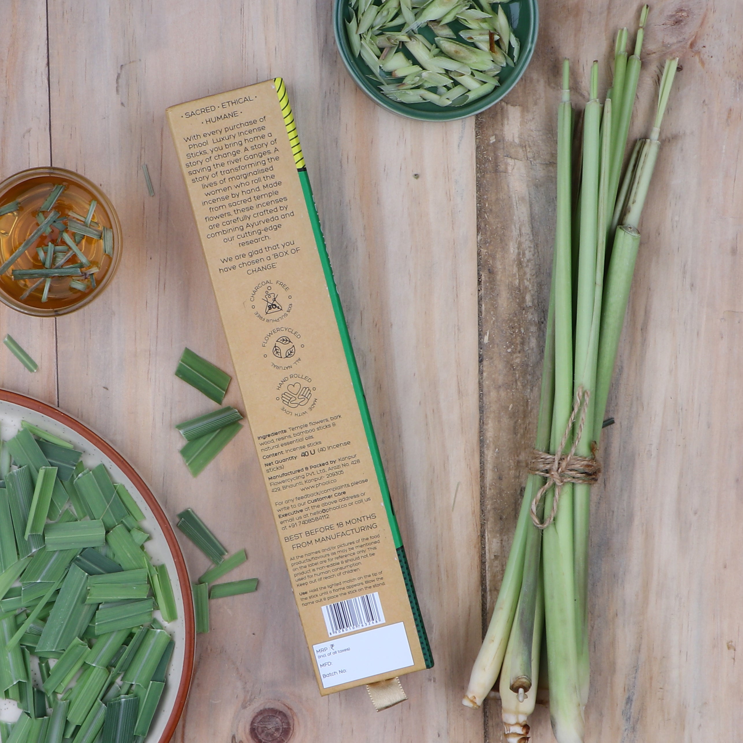 Phool Natural Incense Sticks Lemongrass Bundle Packs