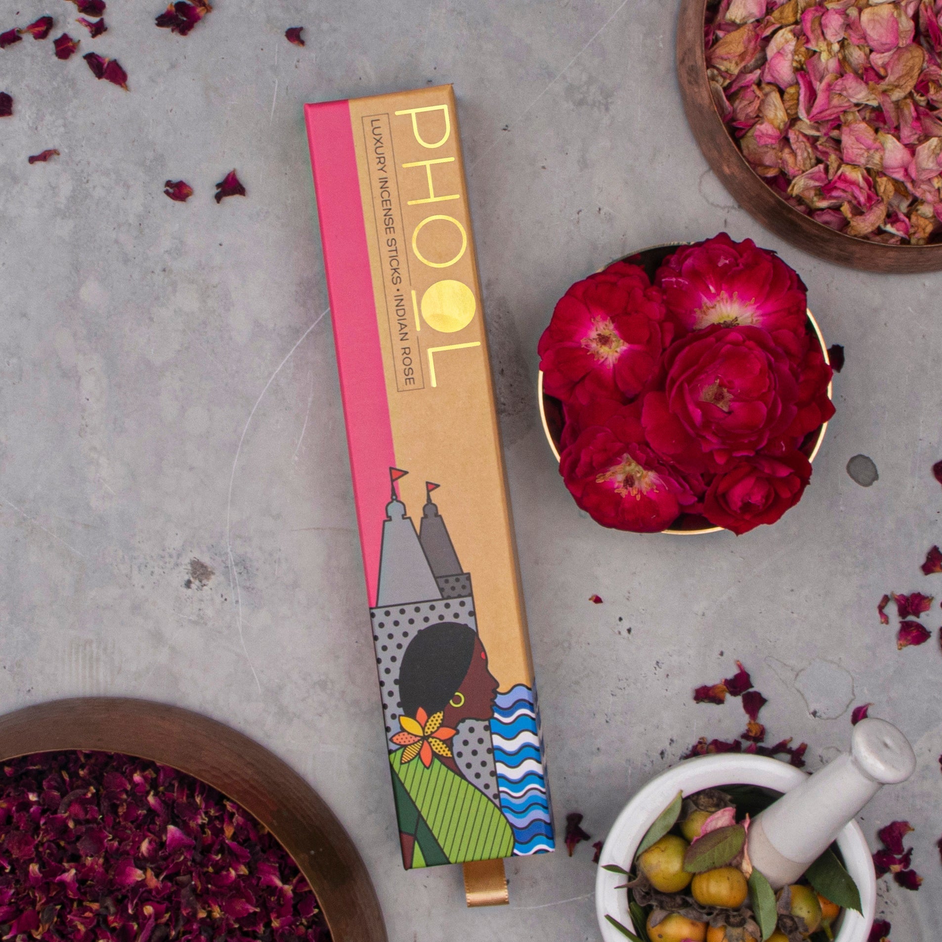 Phool Natural Incense Sticks Indian Rose Bundle Packs