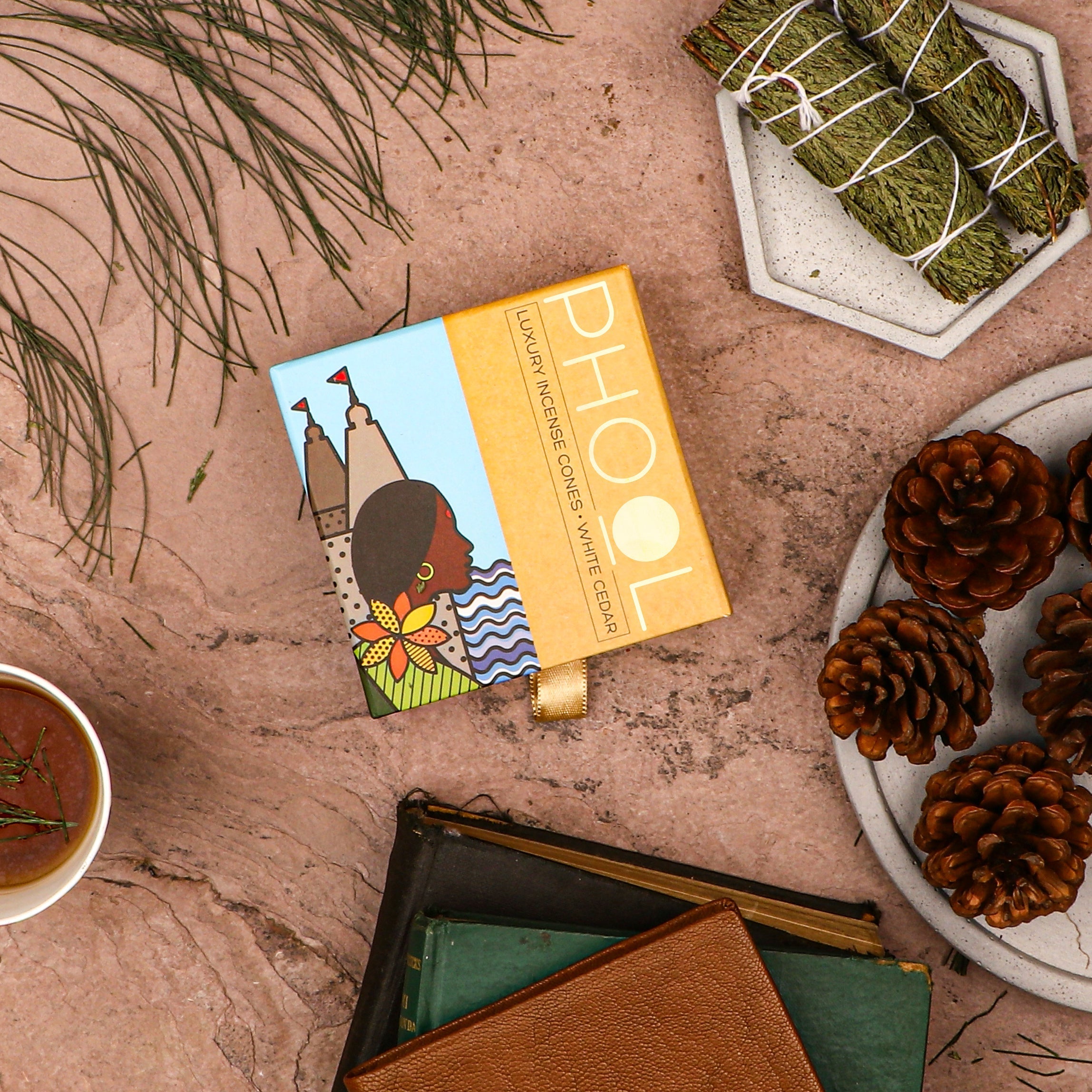 Phool Natural Incense Cones White Cedar Bundle Packs