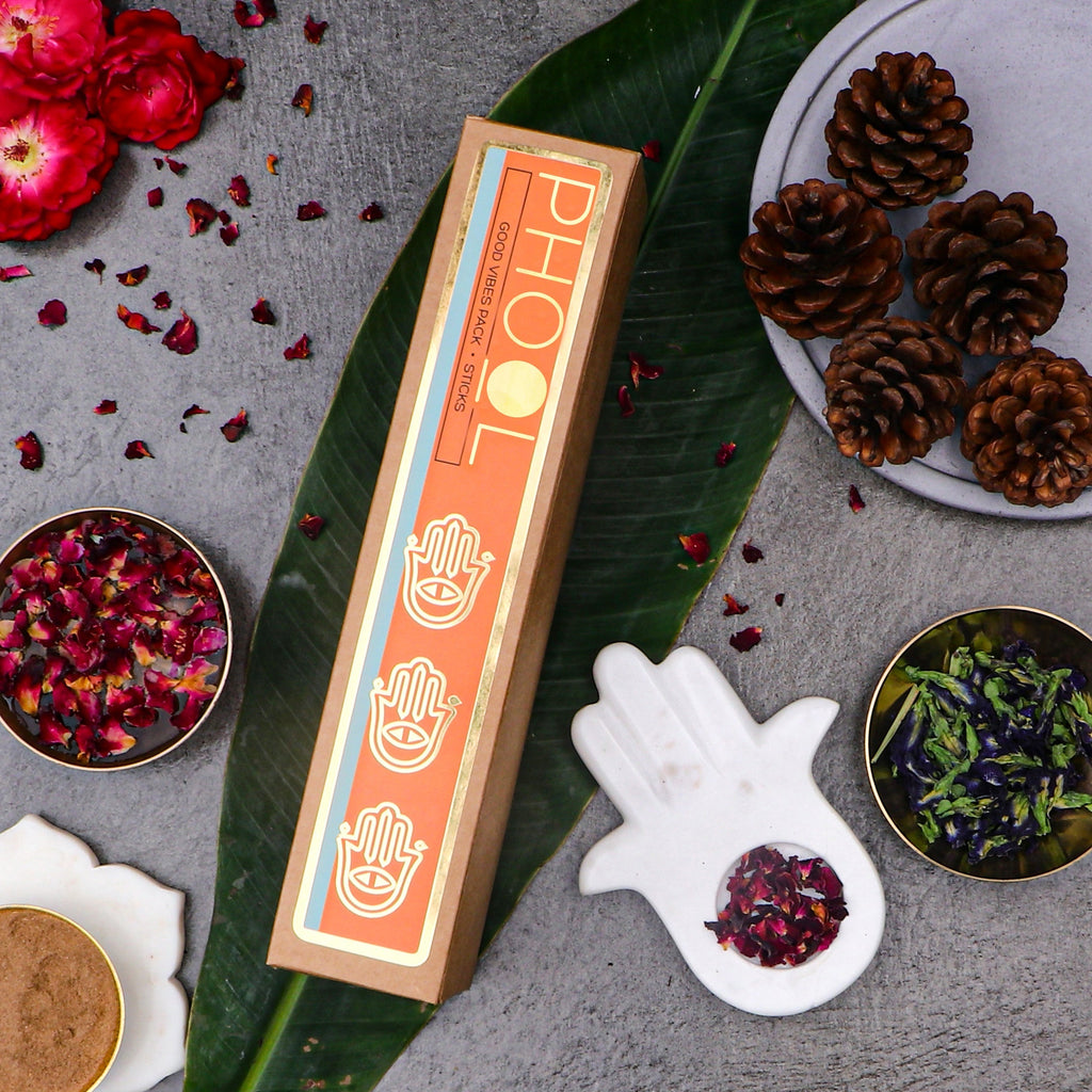 Phool Good Vibes Pack With Indian Rose & White Cedar Combo