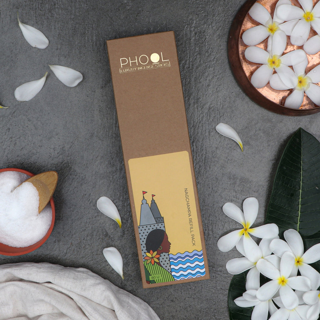 Phool Natural Incense Sticks Refill Pack Nagchampa - 80 Sitcks