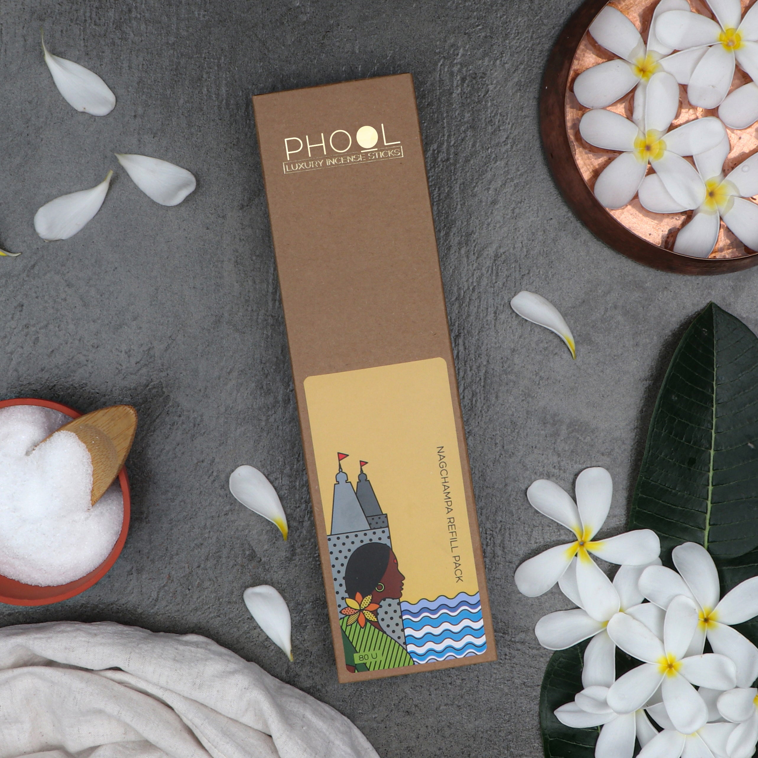 Phool Natural Incense Sticks Refill Pack Nagchampa - 80 Sitcks