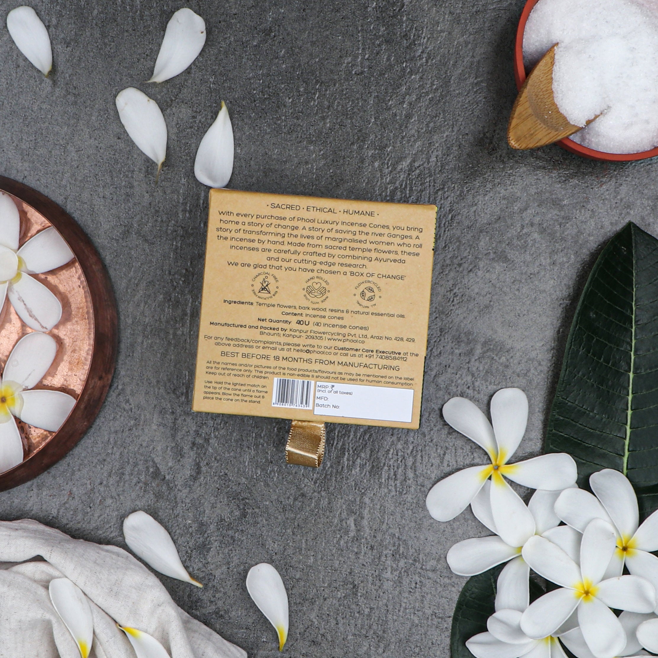 Phool Natural Incense Cones Nagchampa - 40 Cones