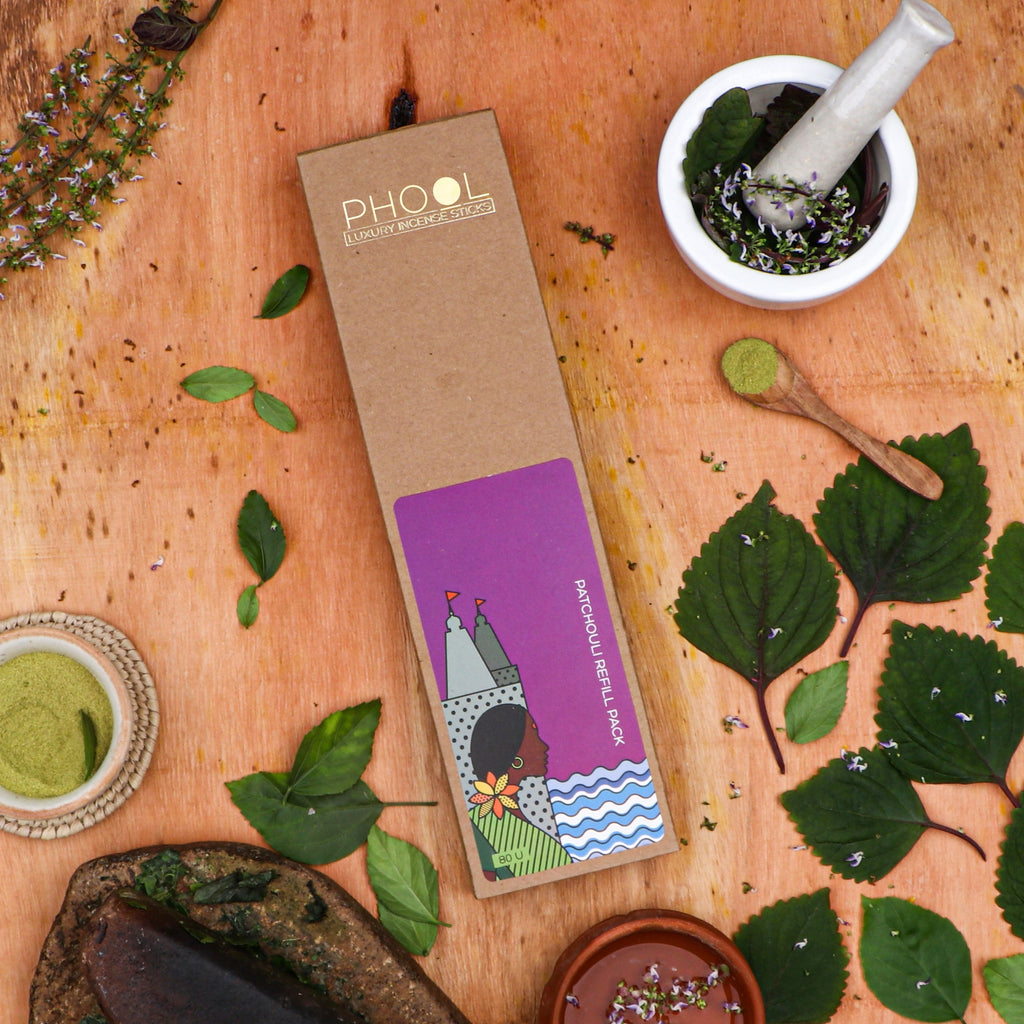 Phool Natural Incense Sticks Refill Pack Patchouli - 80 Sticks