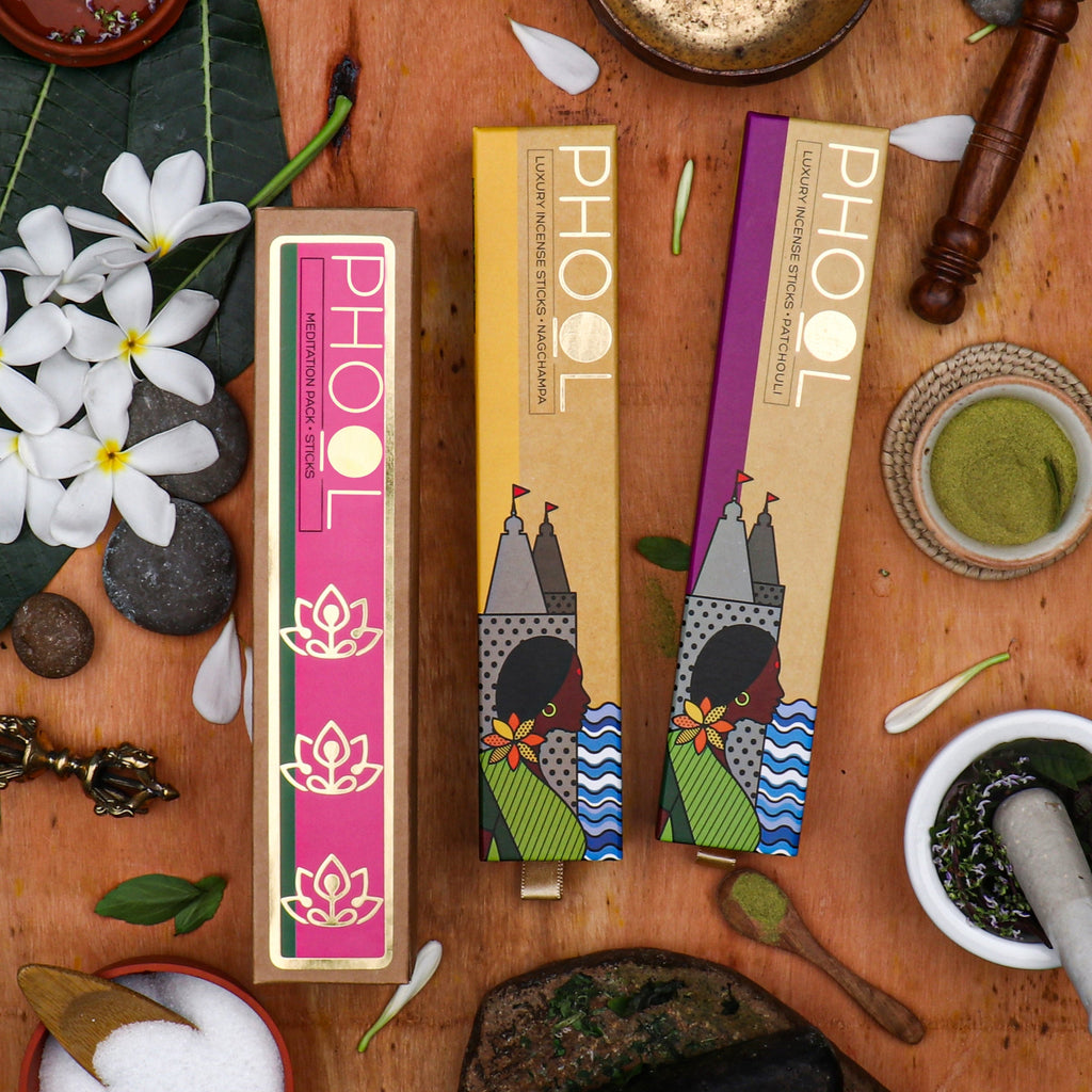 Phool Meditation pack with Nagchampa & Patchouli Combo
