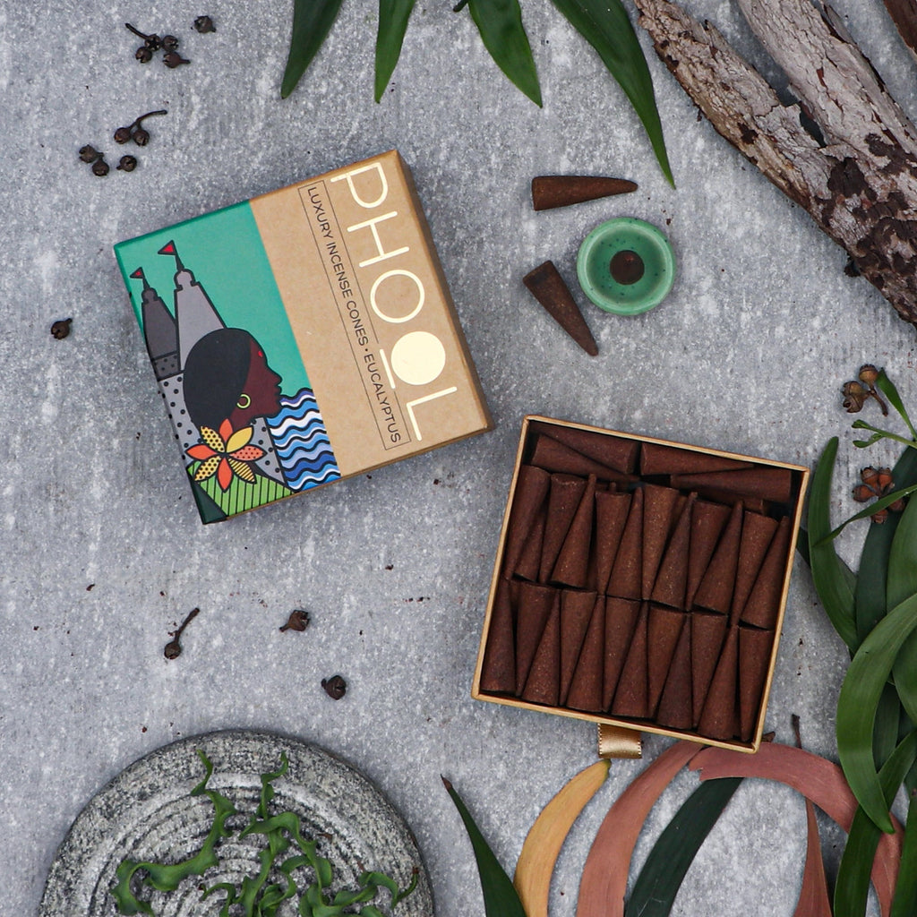 Phool Natural Incense Cones Eucalyptus Bundle Packs